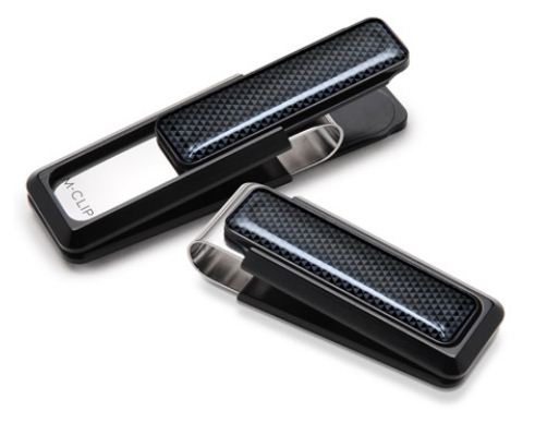 M-Clip Black Anodized Money Clip Having Black Anodized Sect On Each Side & Outside Edges