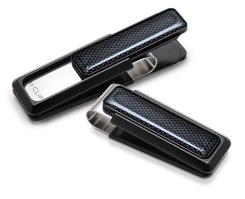 M-Clip Black Anodized Money Clip Having Black Anodized Section On Each Side & Outside Edges