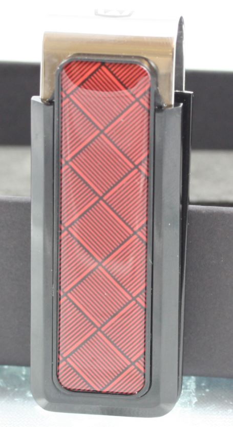 M-Clip Red Herringbone Money Clip Having Red Pattern Design Sect On Each  Side - 001-650-13000112