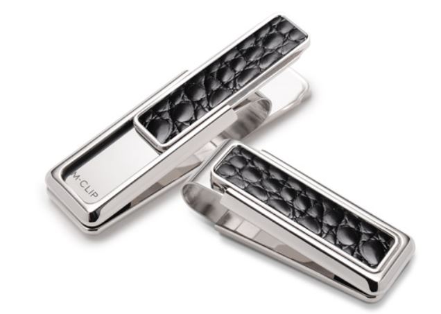 M-Clip Monterey Rhodium Black Alligator Money Clip