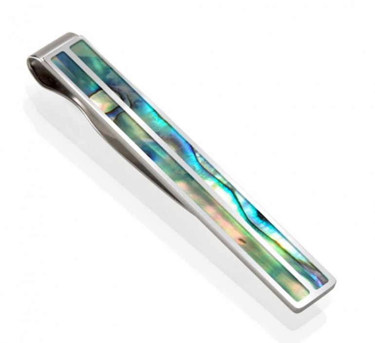 Green Abalone Tie Clip