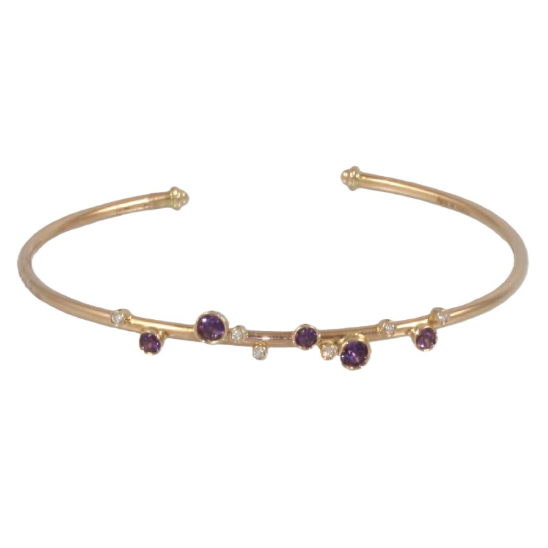 Amethyst and Diamond Bangle