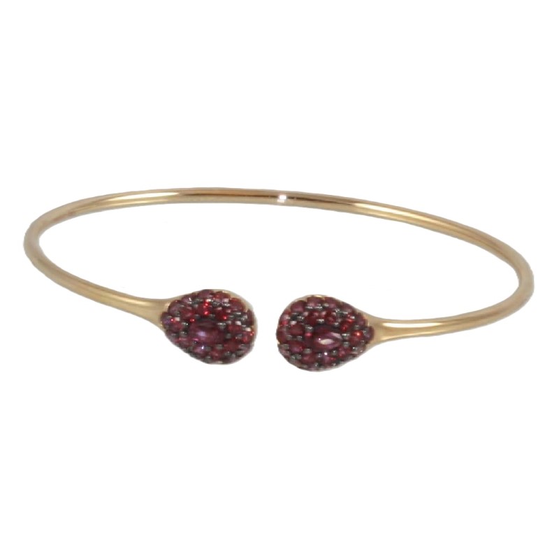 18 Karat Rose Gold Red Topaz Bangle