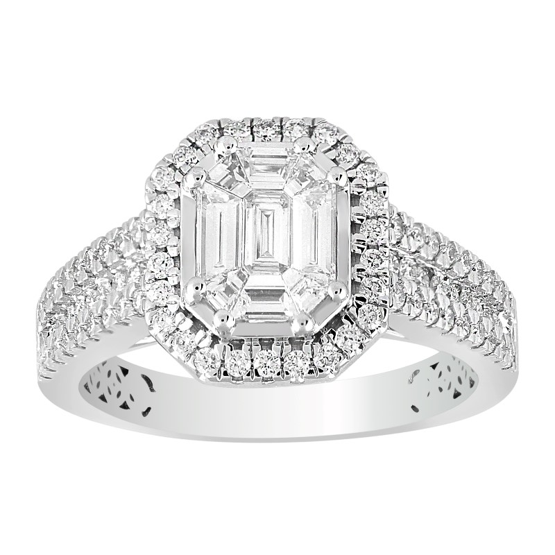 18 Karat White Gold Diamond Engagement Ring