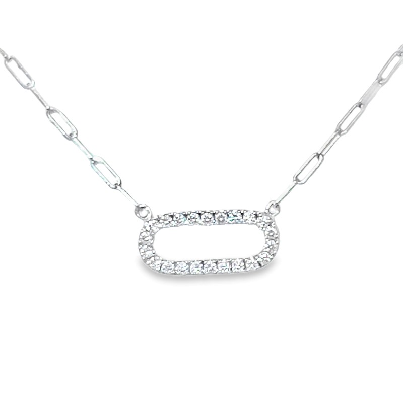 Paper Clip Diamond Necklace