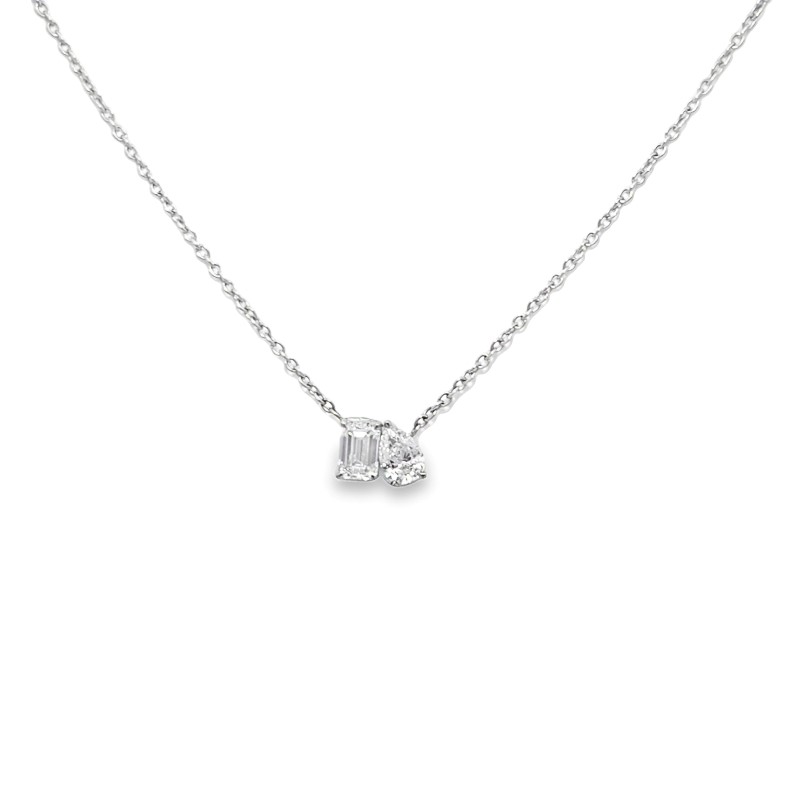 Baguette And Pear Diamond Necklace