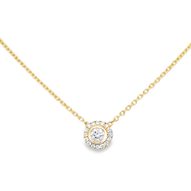 Halo Diamond Pendant Necklace