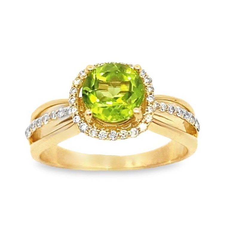 Green Turquoise & .59ct Peridot 18k Yellow Gold Over Silver Ring - SWW632B  | JTV.com