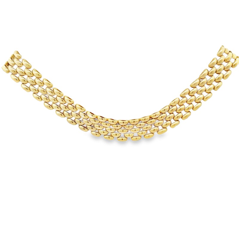Estate Polished Panther Link Necklace