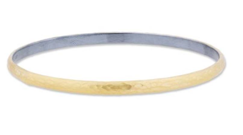 Lika Behar 24K Gold & Oxidized Sterling Silver Fusion Bangle (Fused With A Thick Sheet Of Gold) 4 Mm