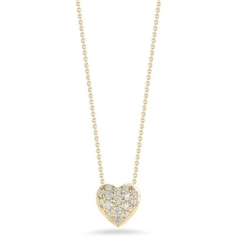 Roberto Coin Diamond Puffed Heart Necklace