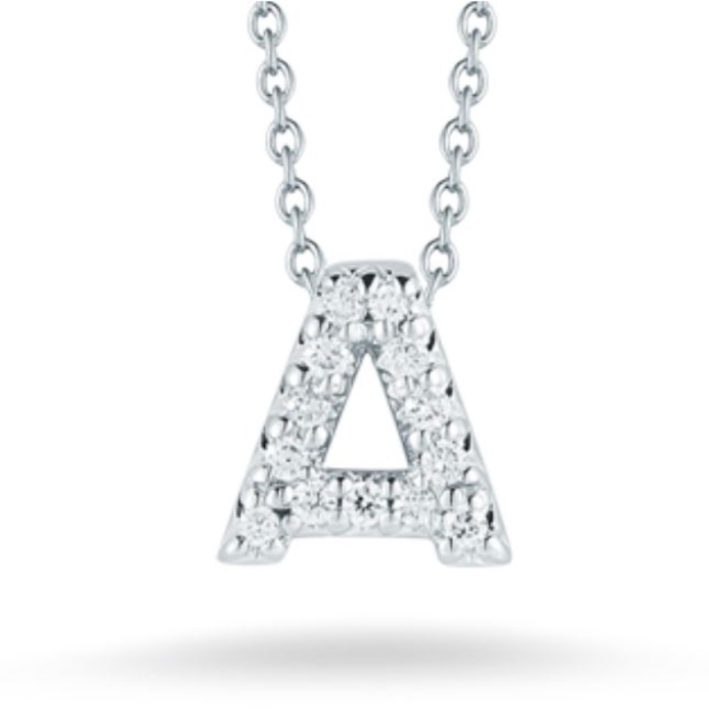 Roberto Coin Diamond Love Letter A Necklace