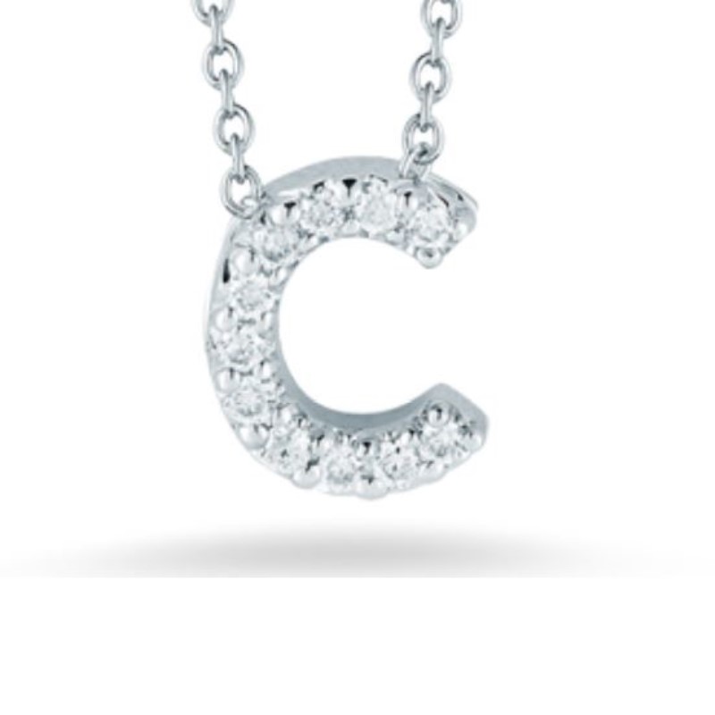 Roberto Coin Diamond "C" Love Letter Necklace