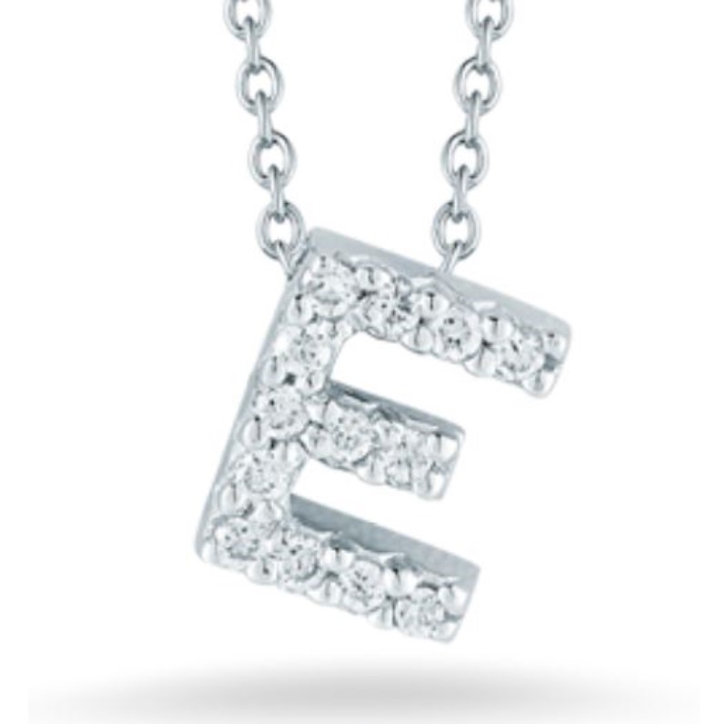 Roberto Coin Diamond Love Letter E Necklace