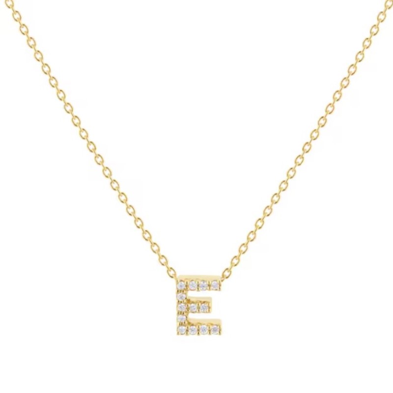 Roberto Coin Diamond E Initial Necklace