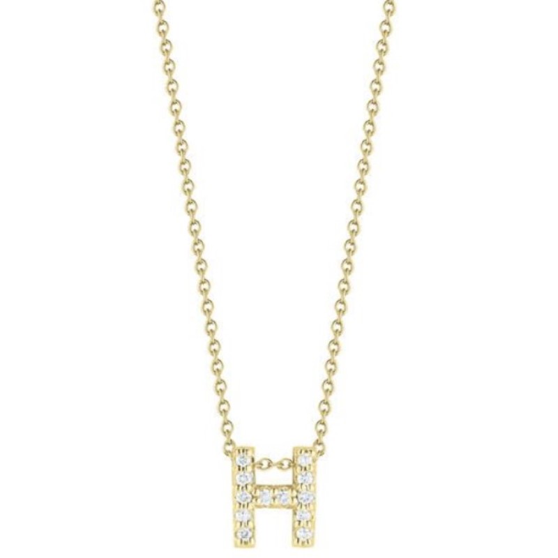 Roberto Coin Diamond Love Letter H Necklace