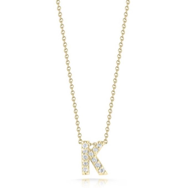 Roberto Coin Diamond Love Letter K Necklace