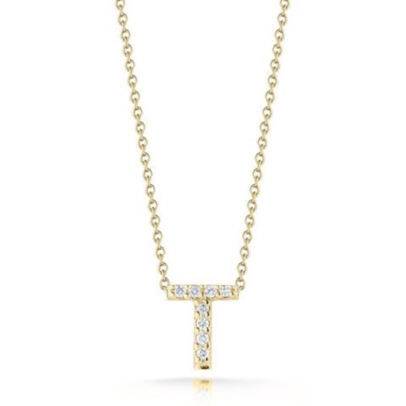 Roberto Coin Diamond T Love Letter Necklace