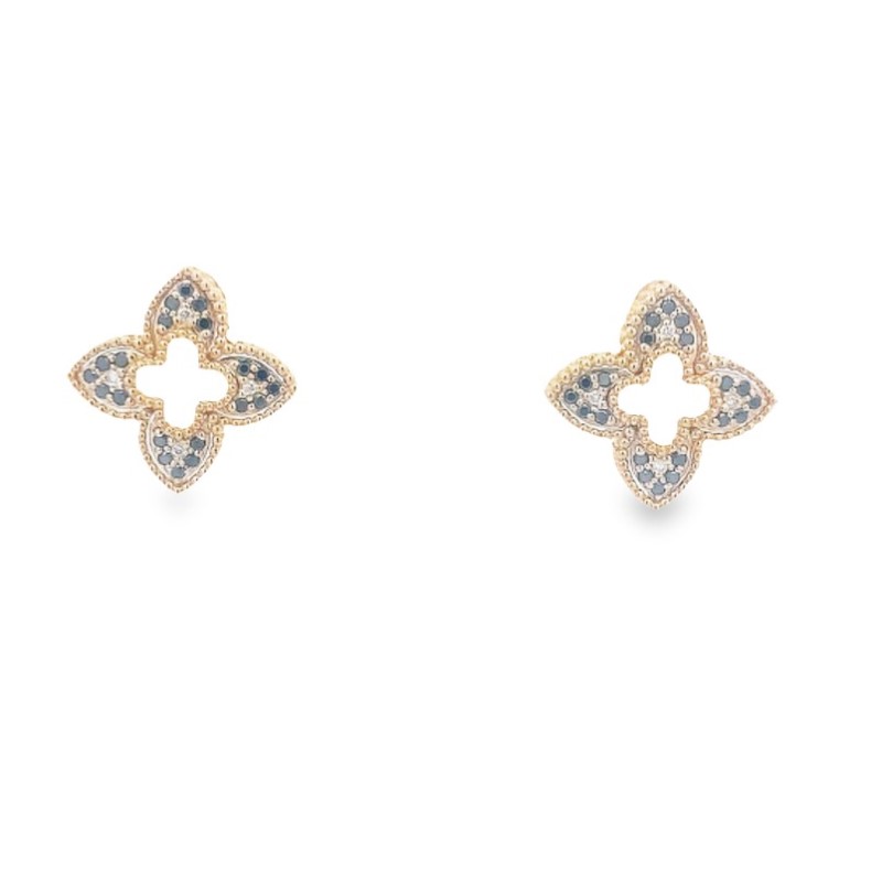 14 Karat Yellow Gold Diamond Earrings