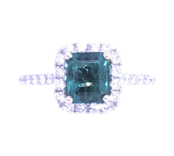 18 Karat White Gold Emerald And Diamond Ring