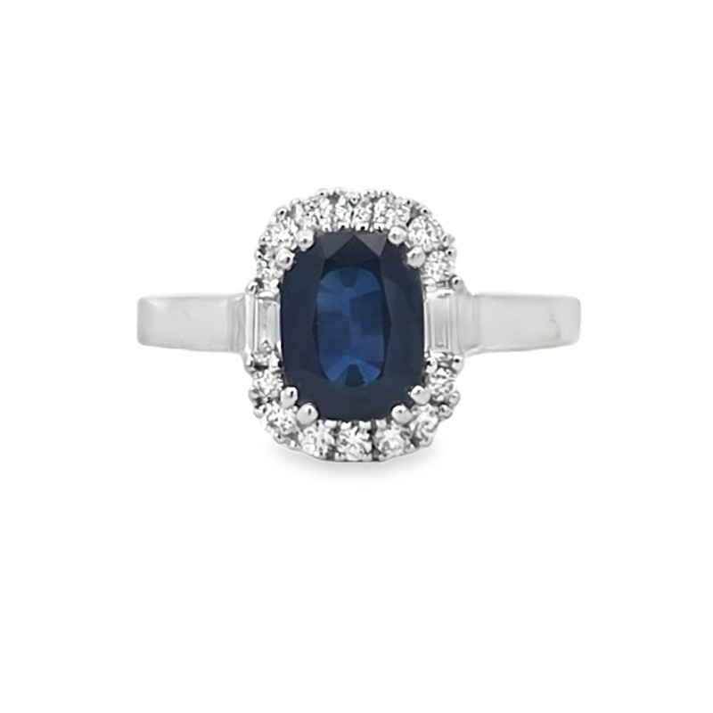 Blue Sapphire And Diamond Ring