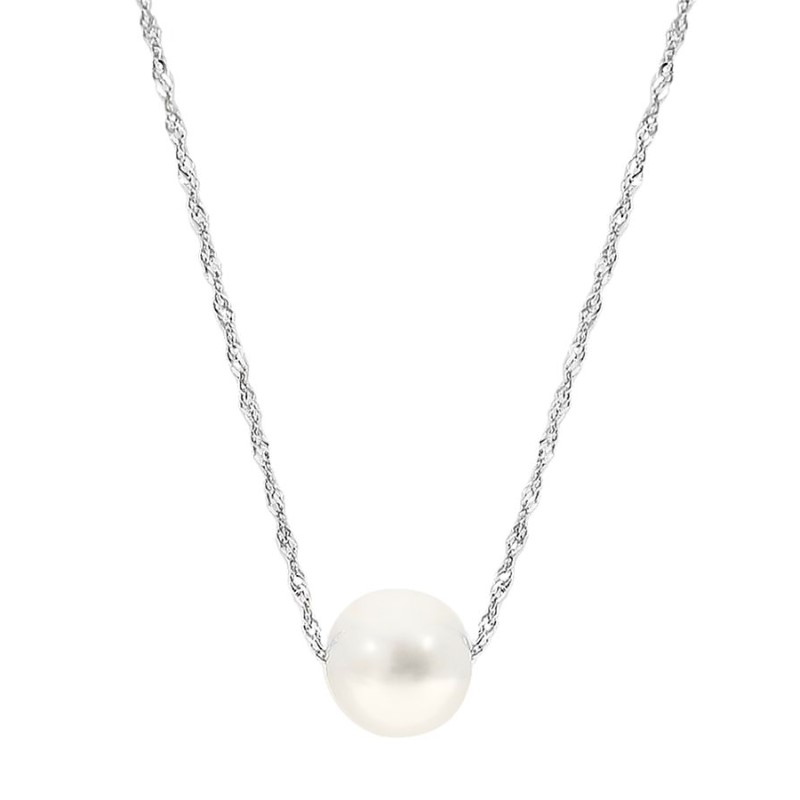14 Karat White Gold Pearl Necklace