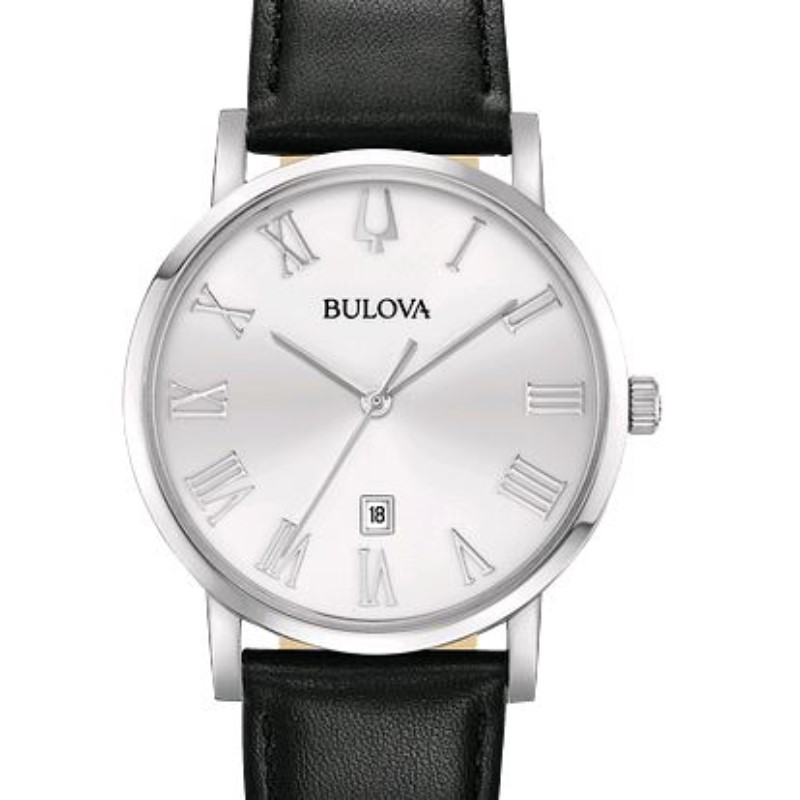 Bulova American Clipper Silver and Black Roman Watch