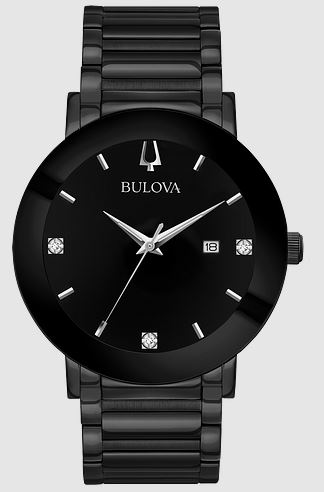 Bulova Black Stick Date Dial Watch