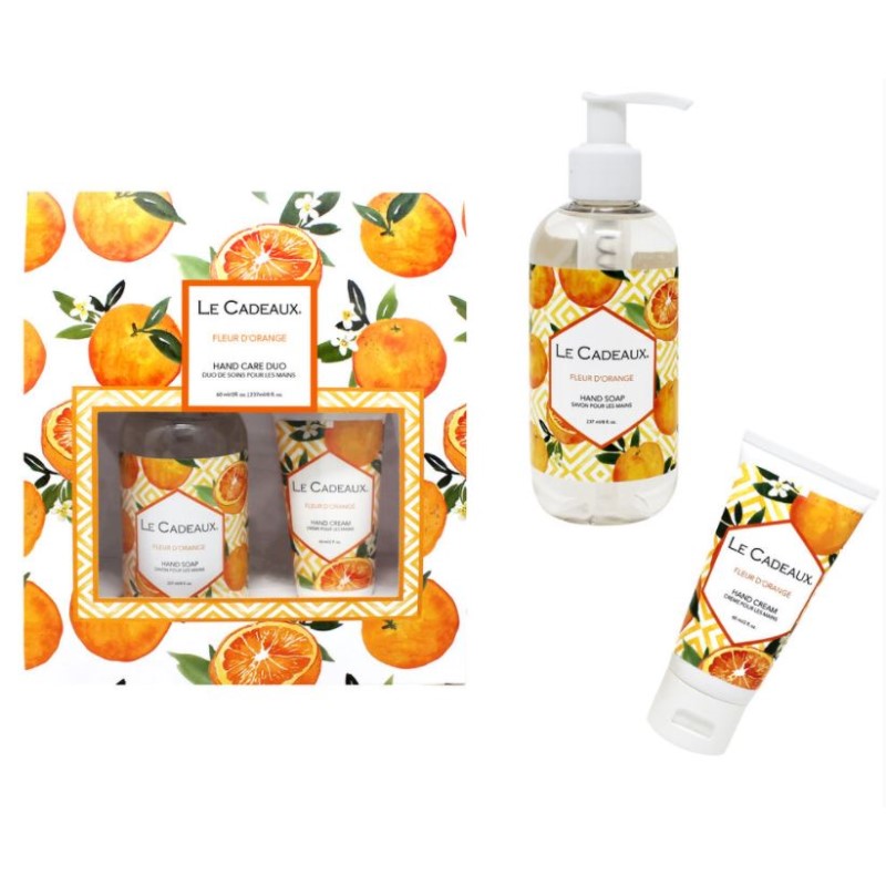 Orange hand wash & hand cream gift bag