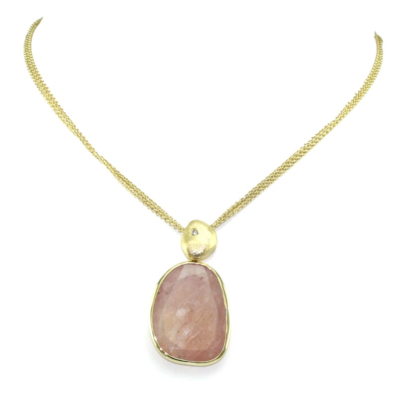 Estate Diamond And Natural Sapphire Necklace