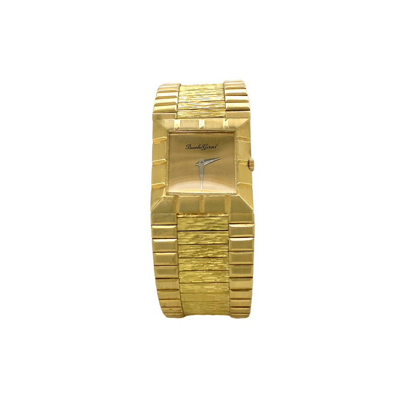 Estate 18 Karat Yellow Gold Vintage Bueche Girod Square Dial Time Piece