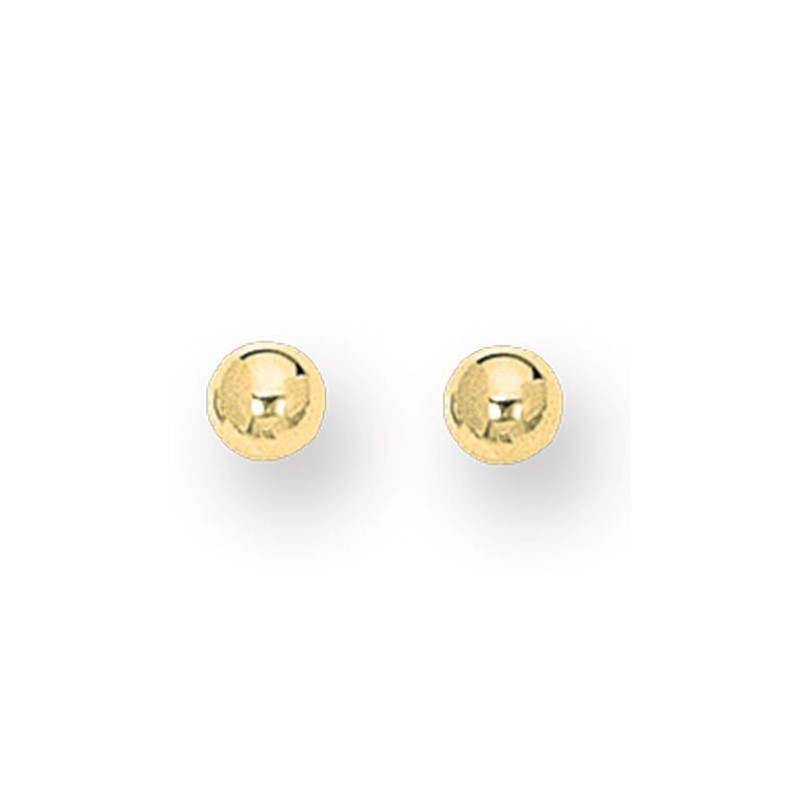 14 Karat yellow gold 5mm Ball Earrings  Post And Friction Backs.