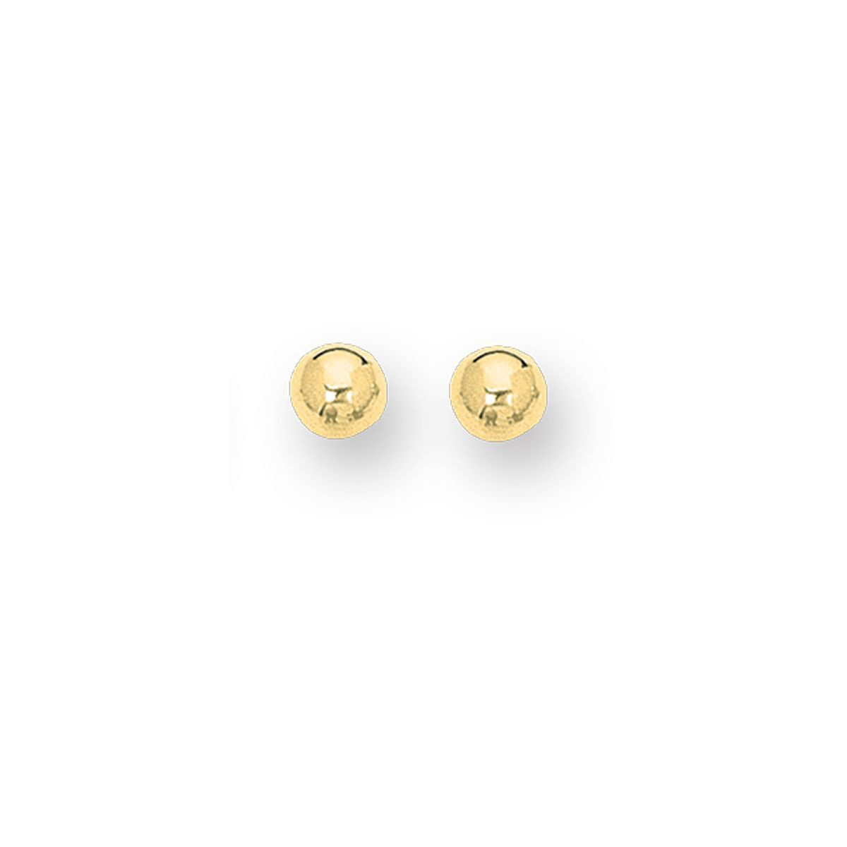 14 Karat Yellow Gold 6mm Ball Earrings  Post And Friction Backs.