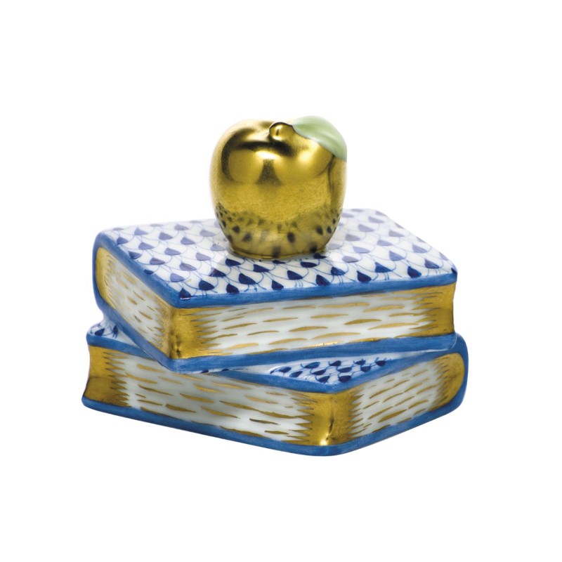 Herend Sapphire Apple On Books