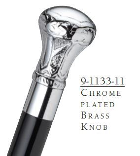 Chrome Plated Brass Knob Cane