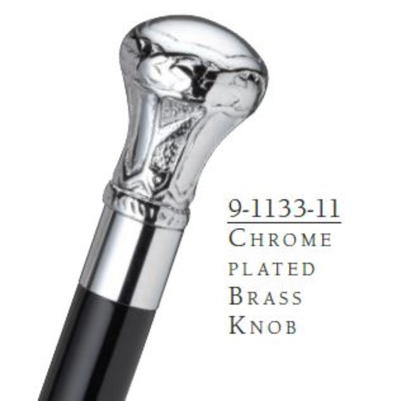 Chrome Plated Brass Knob Cane