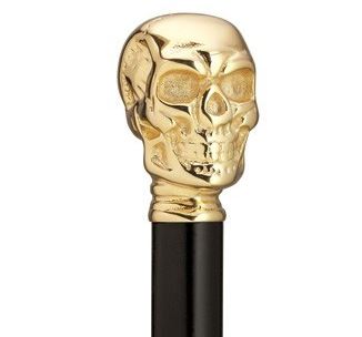 Skull cane solid brass handle