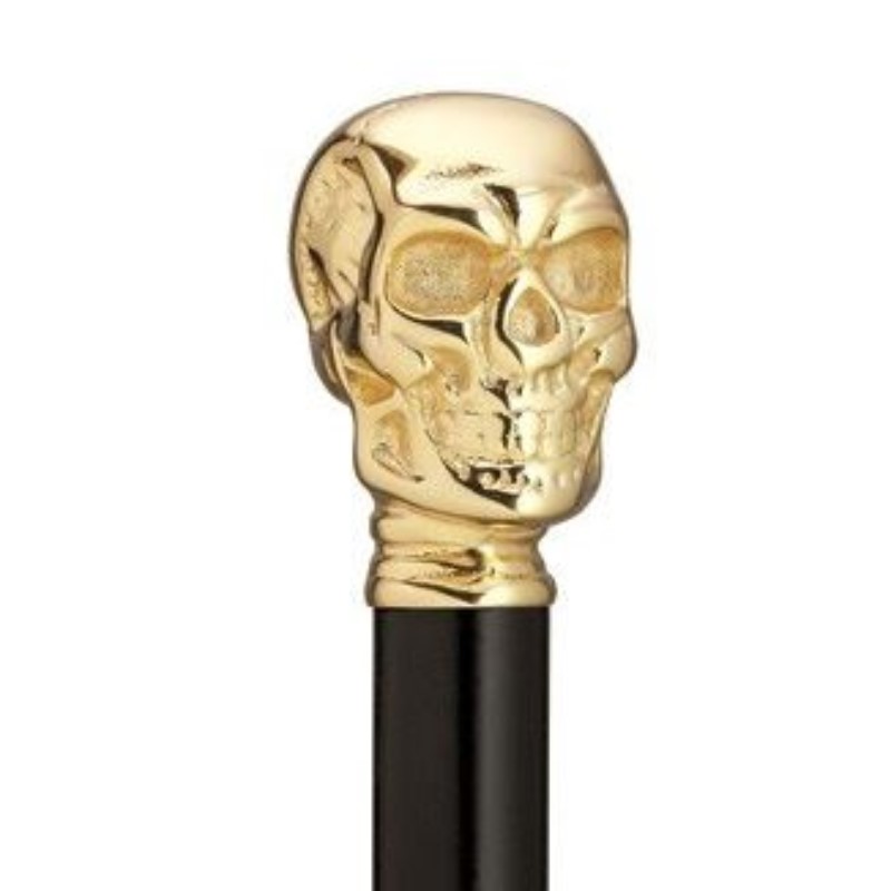 Skull cane solid brass handle