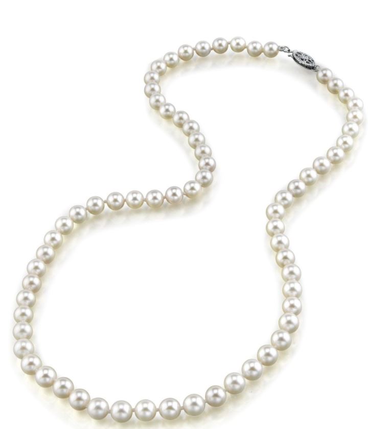 White Freshwater Cultured Pearl Necklace Measuring 18" Long Having 59 Pearls Measuring 7-8mm Each  AAA Quality