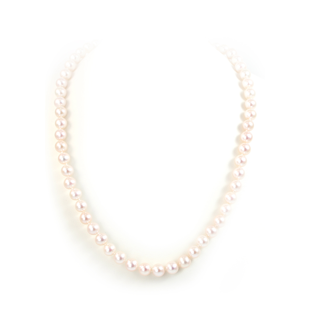 White Freshwater Cultured Pearl Necklace Measuring 18" Long Having 58 Pearls Measuring 7-8mm Each  AAA+ Quality