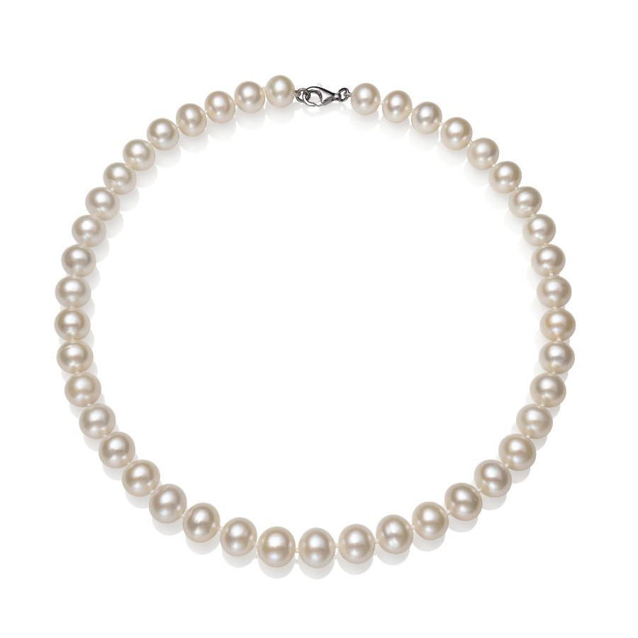 The Necklace Contains 39 White Freshwater Cultured Pearls 11-12Mm Size Pearls with a sterling silver clasp. also available in 22 inches