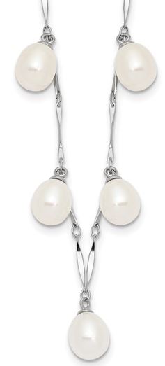Sterling Silver Freshwater Pearl Teardrop Necklace