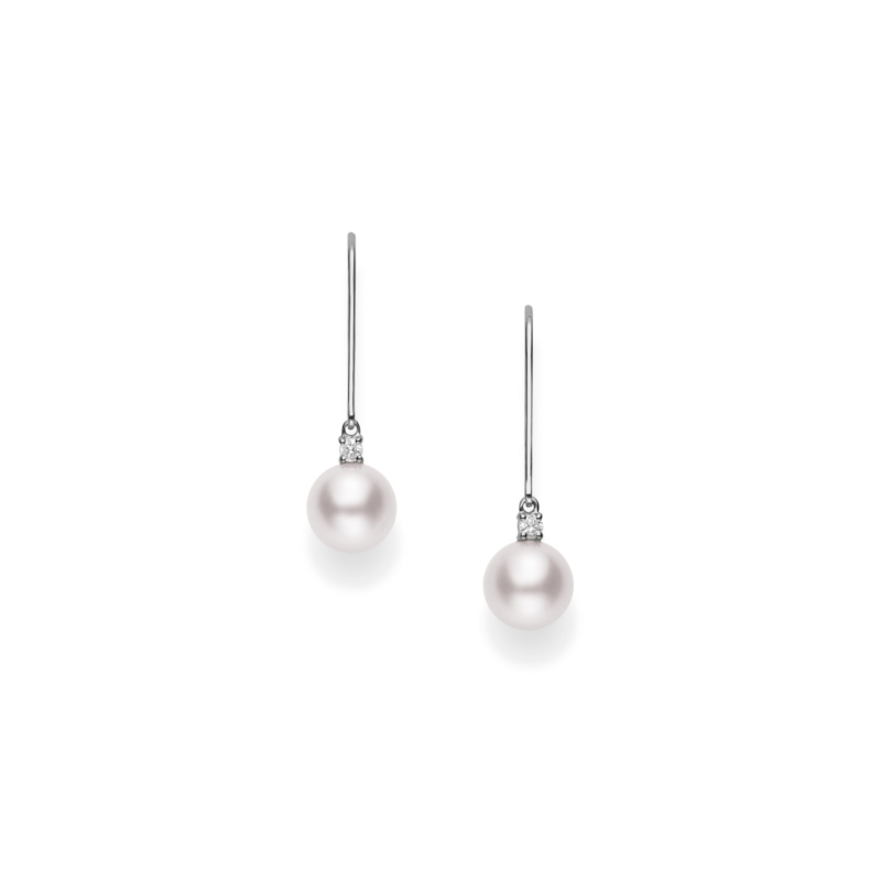Mikimoto Diamond And Pearl Earrings
