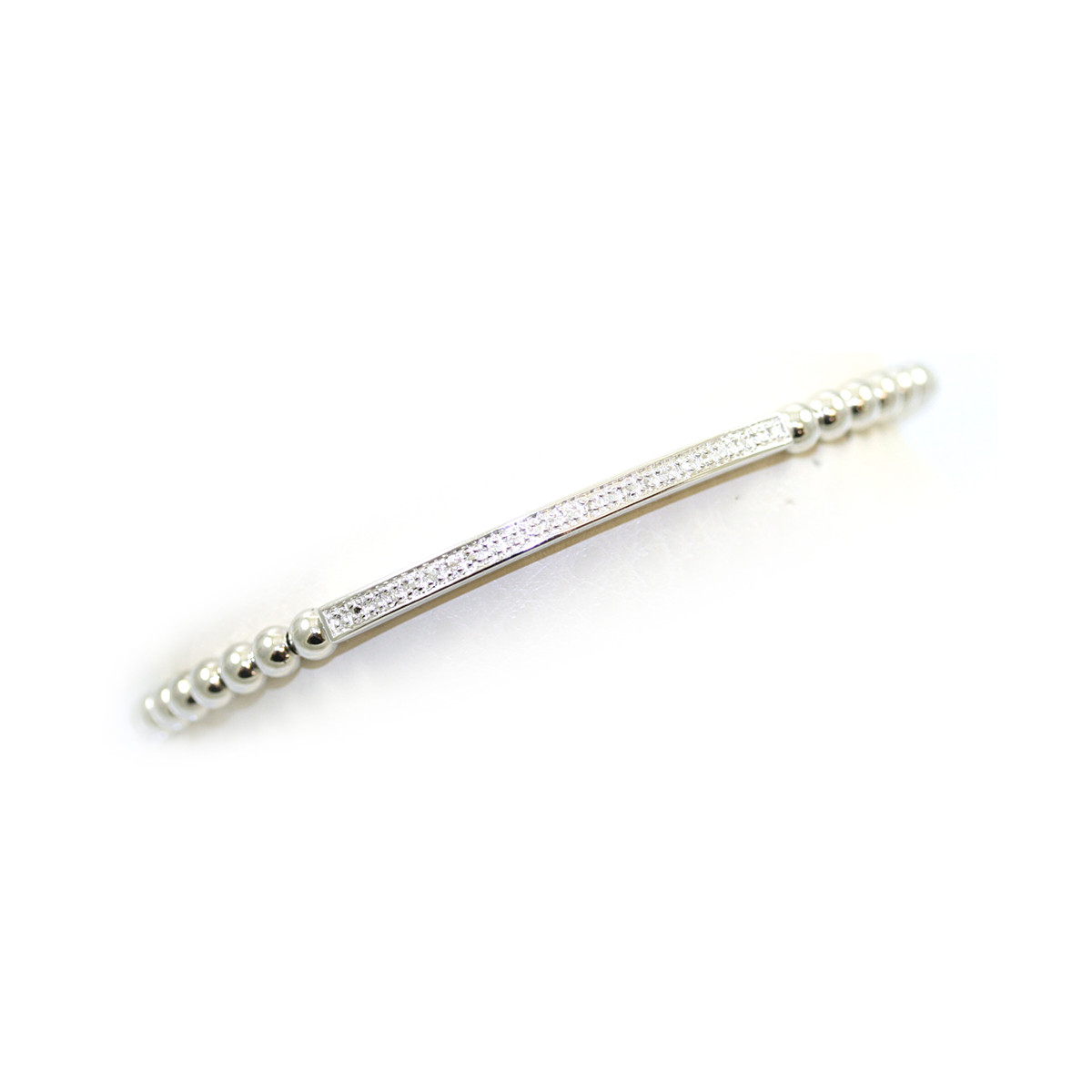 Sterling Silver Diamond Bar Bangle Bracelet