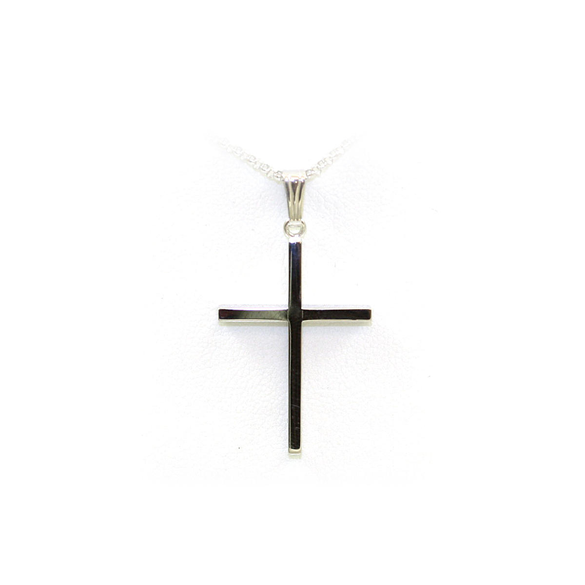 Sterling Adult Polished Cross Boxed Style With 20