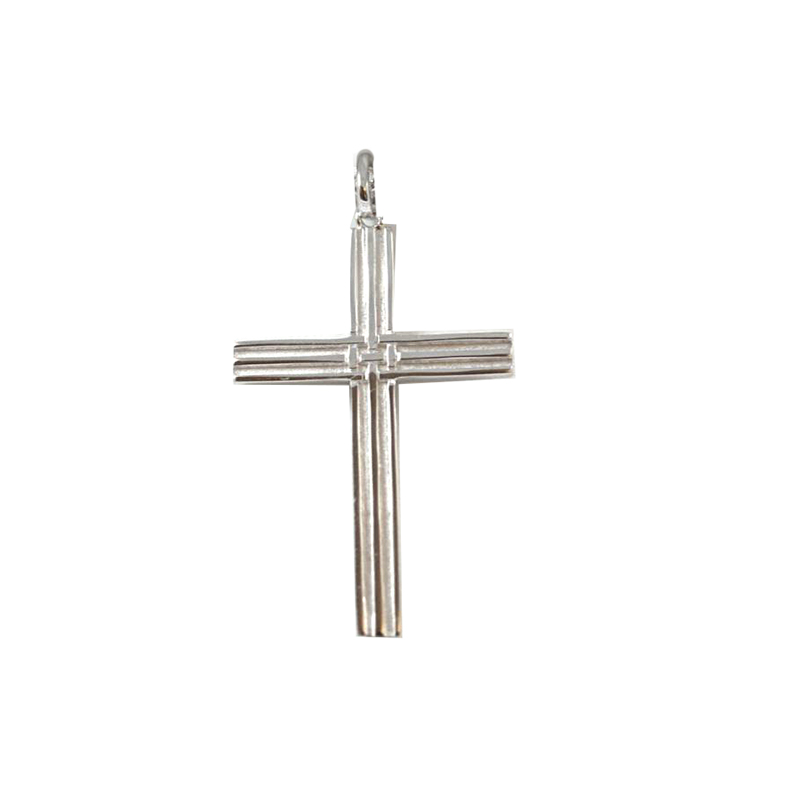 Sterling Silver Cross Pendant On 24