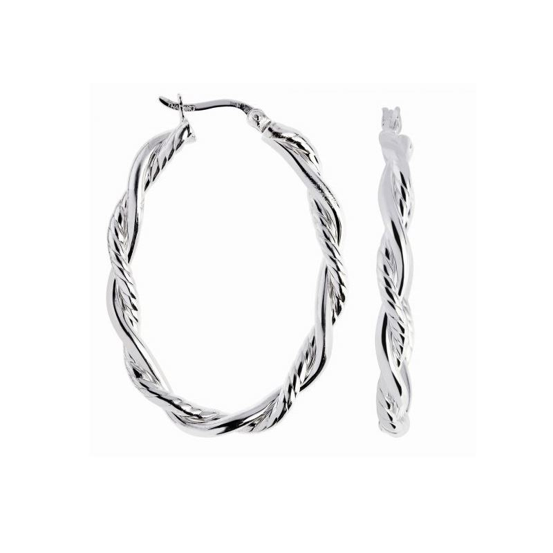 Braided Oval Hoop Earrings