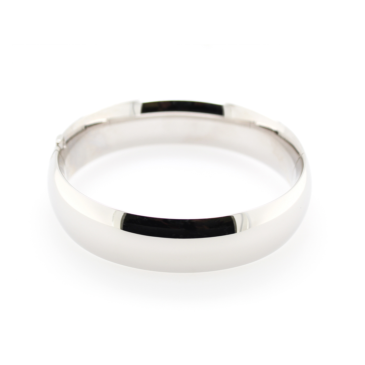 Sterling Silver Adult 14mm Hinged Bangle Having A High Polished Finish