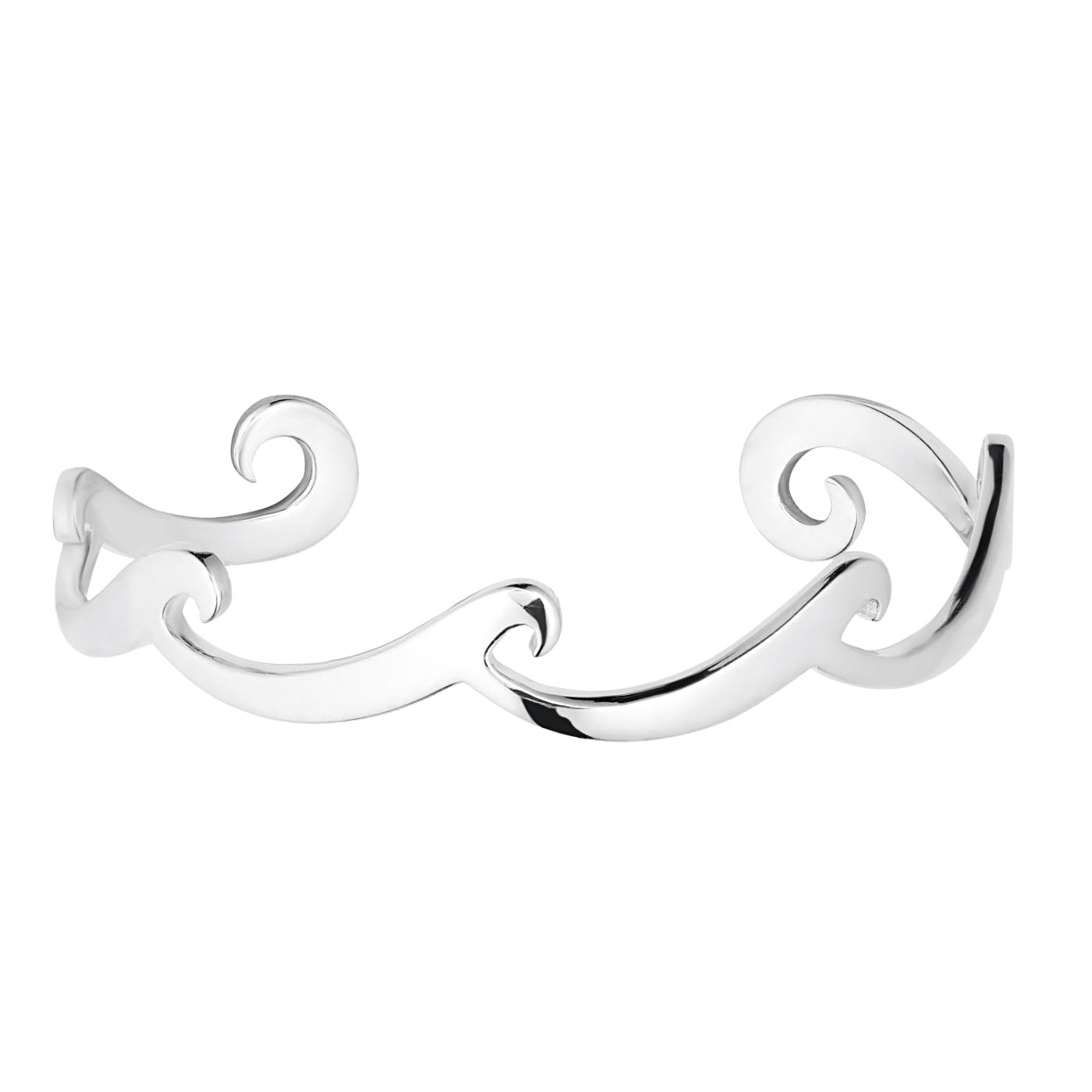 Sterling Silver multi-wave cuff bracelet measuring 7 inches.