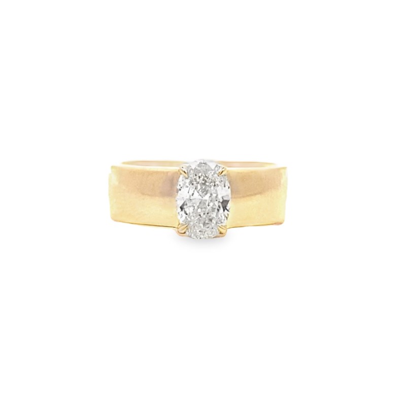 1.01ct Oval Diamond Wide Band